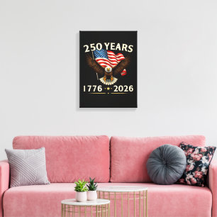 4th of July America US Patriotic Eagle  Canvas Print