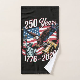 4th of July America US Patriotic Eagle Hand Towel