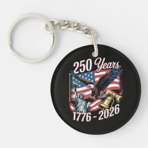 4th of July America US Patriotic Eagle Key Ring