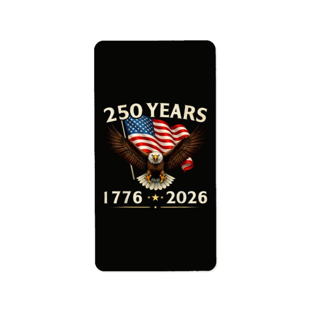 4th of July America US Patriotic Eagle  Label (Front)
