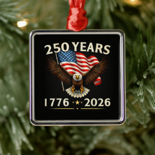 4th of July America US Patriotic Eagle Metal Tree Decoration