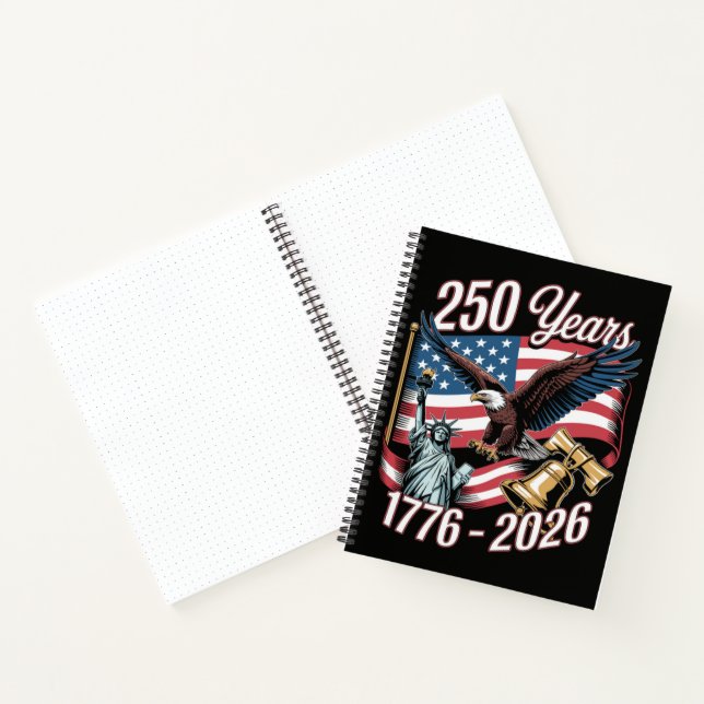 4th of July America US Patriotic Eagle Notebook (Inside)