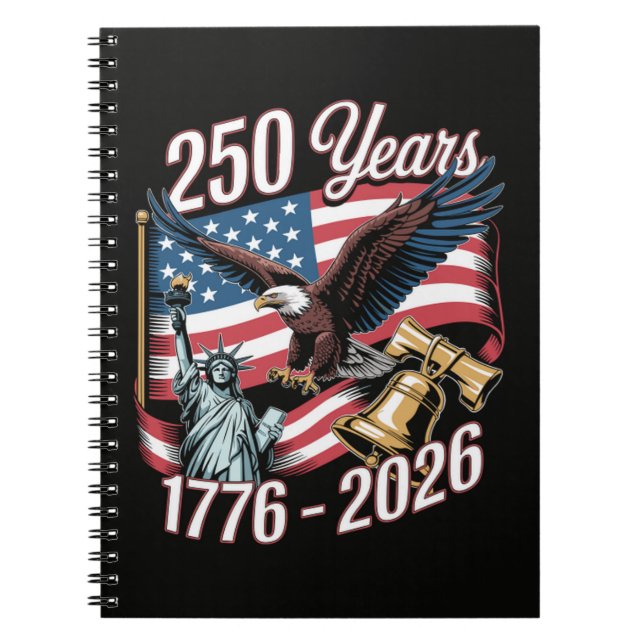4th of July America US Patriotic Eagle Notebook (Front)