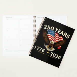 4th of July America US Patriotic Eagle  Planner