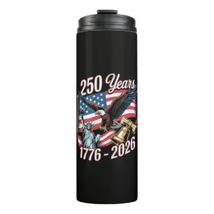 4th of July America US Patriotic Eagle Thermal Tumbler