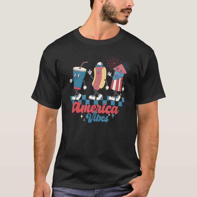 4th Of July America Vibes Fourth Of July Hotdog  G T-Shirt (Front)
