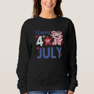 4th Of July American Axolotl For Kids Cute Usa Axo Sweatshirt
