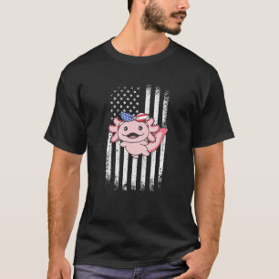4th Of July American Axolotl For Kids Cute Usa Axo T-Shirt