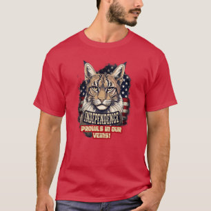 4th of July American Bobcat Independence prowls in T-Shirt