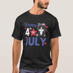 4th Of July American Cat For Kids Cute Usa Cat 11 T-Shirt
