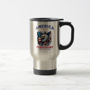4th of July American Eagle Sublimation-61901 Travel Mug
