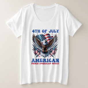4th of July American Eagle Sublimation-61902 Plus Size T-Shirt