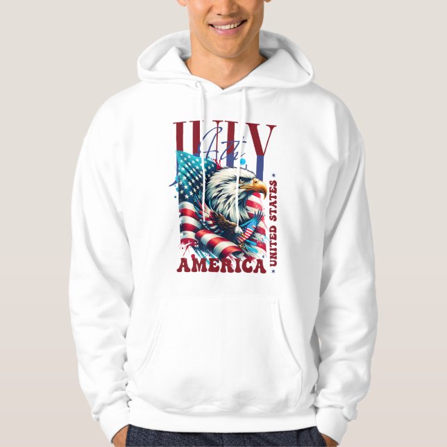 4th of July American Eagle Sublimation-61904 Hoodie (Front)