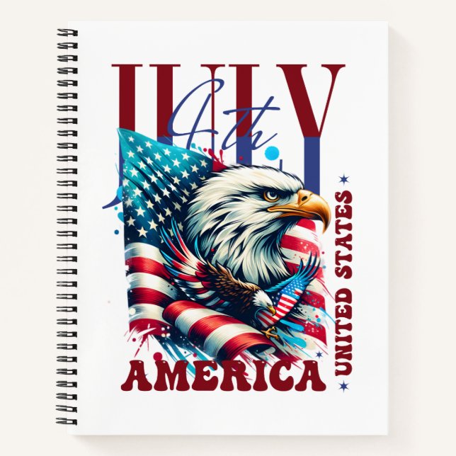 4th of July American Eagle Sublimation-61904 Notebook (Front)
