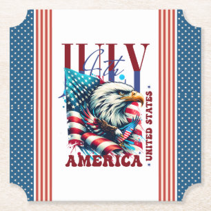 4th of July American Eagle Sublimation-61904 Paper Coaster