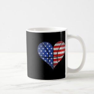 4th Of July American Flag Bysketbyll Heart Usa Wom Coffee Mug