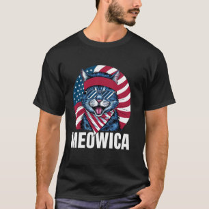 4th of July American Flag Cat Independence Day Pro T-Shirt