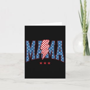 4th Of July American Flag Chequered Mama Lightning Card