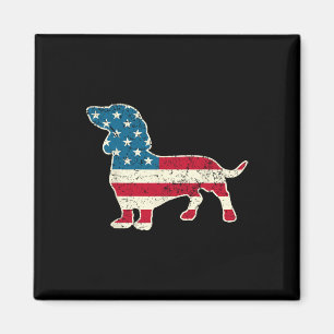 4th Of July American Flag Dog Lovers Men Women Usa Magnet