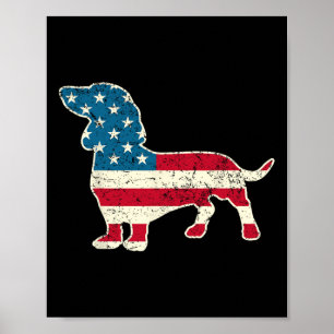 4th Of July American Flag Dog Lovers Men Women Usa Poster
