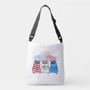 4th Of July American Flag Happy Guinea Pig Crossbody Bag