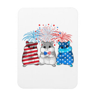 4th Of July American Flag Happy Guinea Pig Magnet
