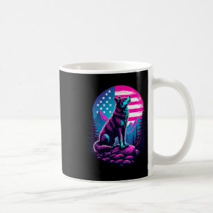 4th Of July American Flag Howling Wolf Under Usa M Coffee Mug