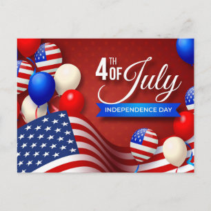 4th of July American Flag Independence Day Postcard