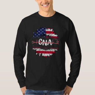 4th Of July American Flag Love CNA Life Nurse Sunf T-Shirt