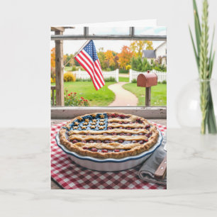 4th of July American Flag on a Cherry Pie Card