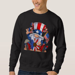 4th Of July American Flag Patriotic Gnome with sun Sweatshirt