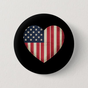 4th of July American Flag Patriotic USA Star Strip 6 Cm Round Badge