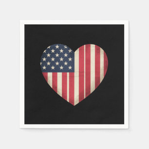 4th of July American Flag Patriotic USA Star Strip Napkin