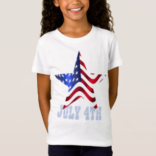 4th of July, American Flag, Star T-Shirt