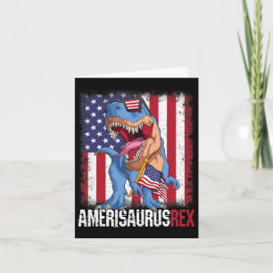 4th Of July American Flag Usa Dino Amerisaurus Rex Card