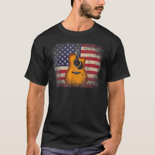 4th Of July American Flag Usa Guitar Country Mus T-Shirt