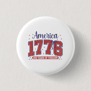4th of July American Flag Vintage 250 Years 1776 2 3 Cm Round Badge