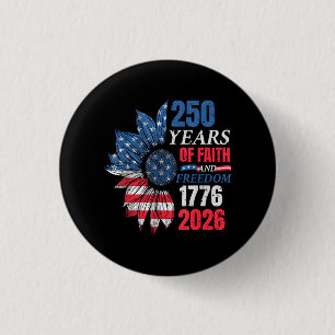 4th of July American Flag Vintage 250 Years 1776 2 3 Cm Round Badge