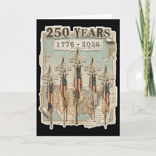4th Of July American Flag Vintage 250 Years 1776 2 Card