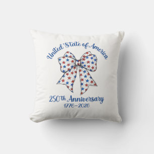 4th of July American Flag Vintage 250 Years 1776 2 Cushion