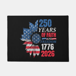 4th of July American Flag Vintage 250 Years 1776 2 Doormat