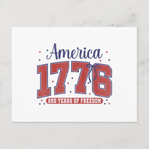 4th of July American Flag Vintage 250 Years 1776 2 Holiday Postcard
