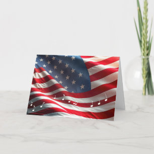4th of July American Flag With Musical Notes