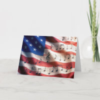4th of July American Flag With Musical Notes