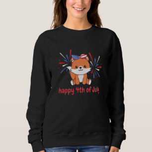 4th Of July American Fox For Kids Cute Usa Fox  1 Sweatshirt