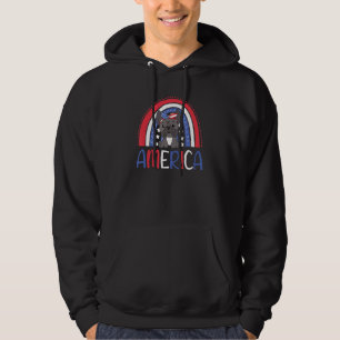 4th Of July American French Bulldog Kids Usa Rainb Hoodie