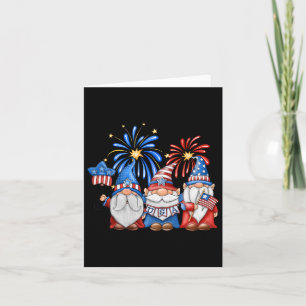 4th Of July American Gnomes Celebrating Independen Card