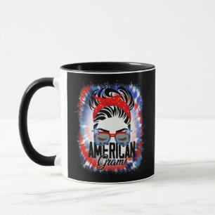 4th Of July American Grams Messy Bun Mum Life Mug