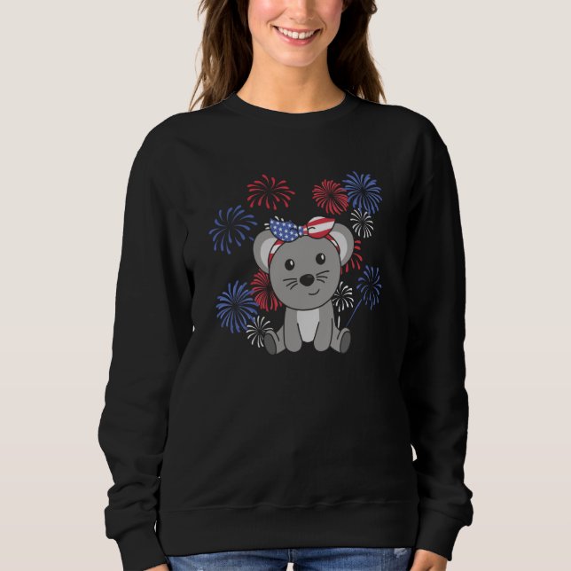 4th Of July American Mouse For Kids Cute Usa Mouse Sweatshirt (Front)