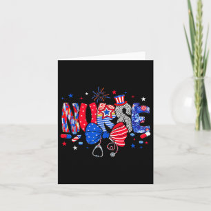 4th Of July American Nurse Stethoscope Coquette Bo Card